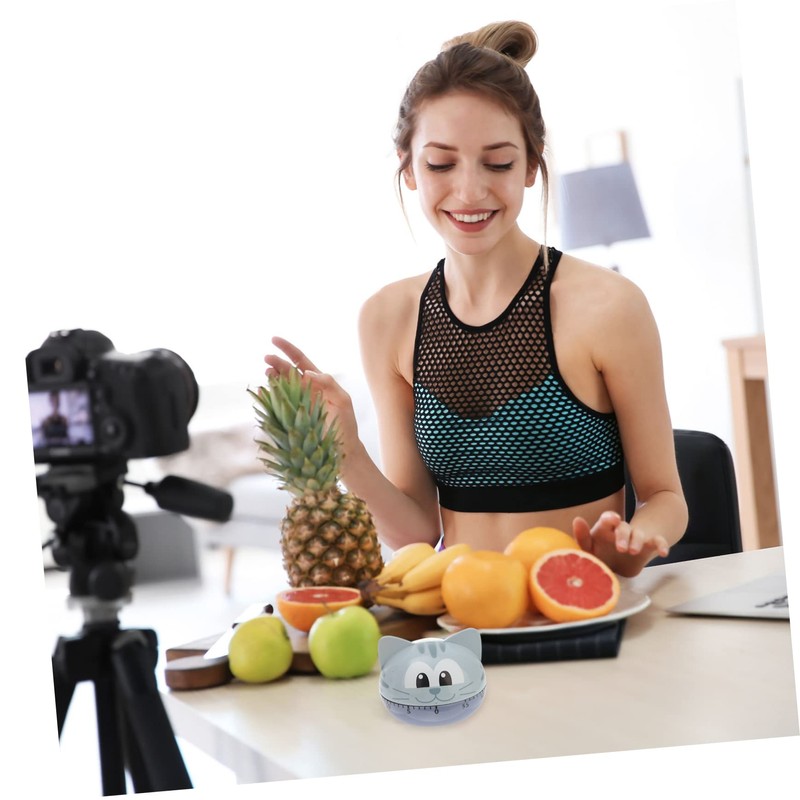 ABOOFAN 1Pc Cartoon Cat Kitchen Countdown Timer Creative Reminder for