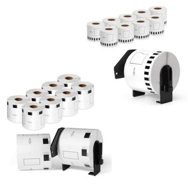 20 Rolls + 2 Frame, MarkDomain Compatible DK-2205 (2.4" X 100 Ft.) Continuous Label Paper Roll and DK-1209 1.1 in x 2.4 in(62mm x 29mm) with Brother QL Label Printers