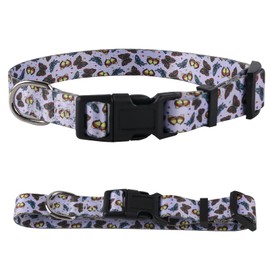 Tycoonest Nylon Dog Collar with Butterfly Patterns, Adjustable Pet Collar with Quick Release Buckle for Small Medium Dogs