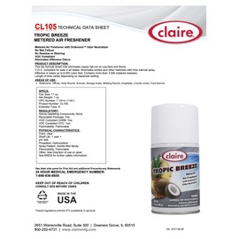 Claire CL105 Tropic Breeze Metered Air Freshener, 7 Ounce (Pack of 12)