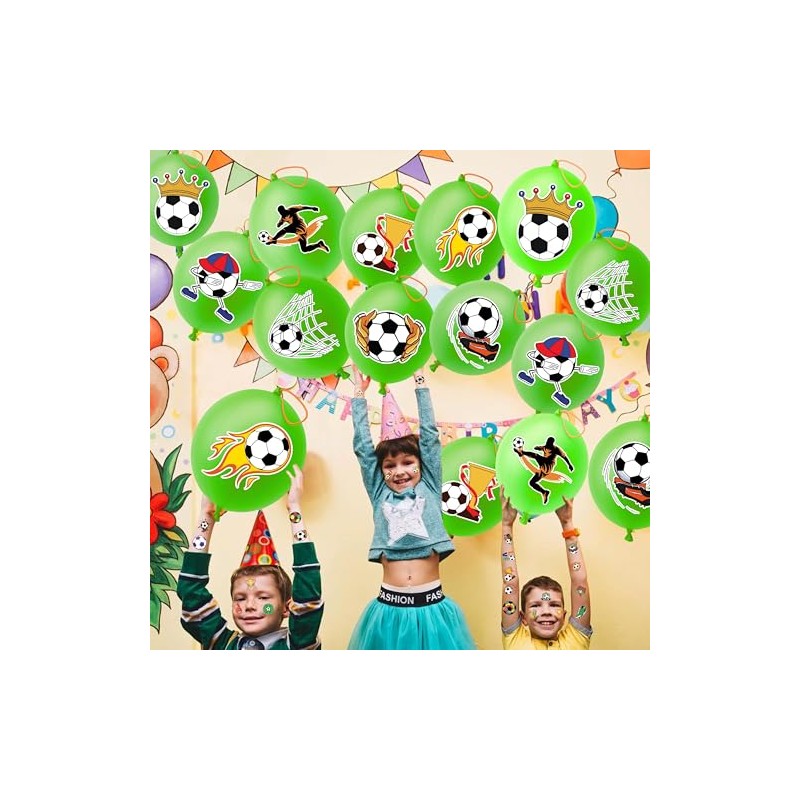 Soccer Party Favors Set with Tattoos and Balloons