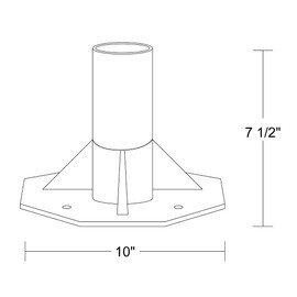 Solus SB-2405-WH Aluminum Heavy Duty Base for 3" Surface Mount Post, Flange Base with Anchor Bolts Included, White