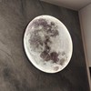 Aeyee Modern Moon Wall Sconce Lighting, Dimmable Nightlight with Remote