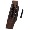 12 String Guitar Bridge Kit Black Roswood and Plastic Saddle