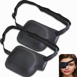 1 Pair Eye Patches, Adjustable Pirate Eyes Patch 3D Medical Eyepatch for Right or Left Eye for Lazy Eye Amblyopia Strabismus or After Surgery