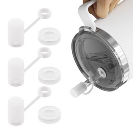 Neepanda 3 Sets Silicone Leak Proof Kit Compatible for YETI Straw Cup, Tumbler Accessories Including 3 Straw Cover, 3 Spill Stoppers (Clear)