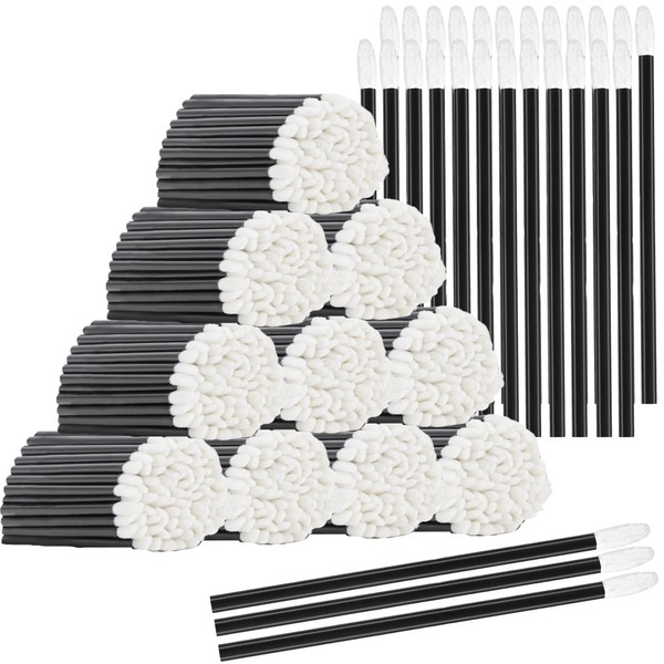 Chanaco Chanaco 700Pcs Lip Wands Applicators Disposable Black Lip Brushes