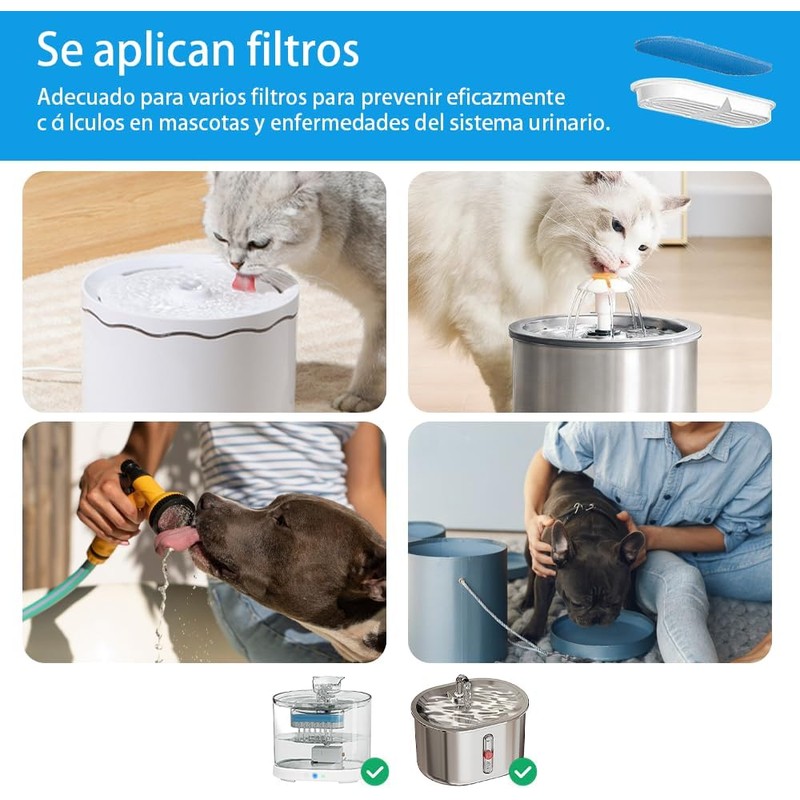 Filtros para fuentes de agua EMOTINIA Largo 10 pzas –