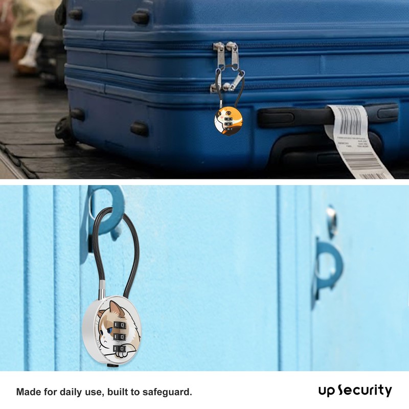 Small Combination Lock for Luggage, Gym Locker, Backpack Bag Zipper,