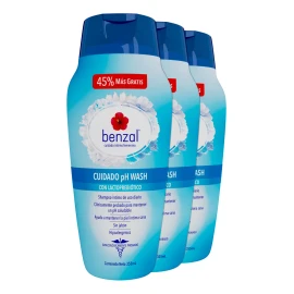 Benzal Jabón Liquido Íntimo Benzal Cuidado Ph Lactoprebiótico, Paquete de 3, 355ml,