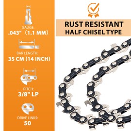 Eyoloty 4-Pack 14 inch Chainsaw Chain 50 Drive Links, 3/8" LP Pitch, 0.043" Gauge,Replacement Chain fits 14 inch (35cm) Stihl 017,MS170,MS171,MS192,MS192T,MSE140,MSE170 and More