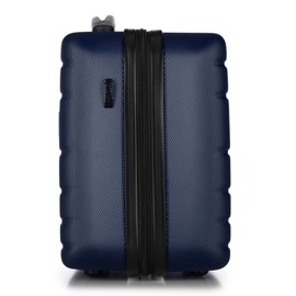 WITTCHEN Cosmetic Case Travel Suitcase Carry-On Cabin Luggage Hardshell made of ABS Combination Lock Globe Line Dark blue