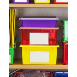 Storex Letter Size Flat Storage Tray – Organizer Bin for Classroom, Office and Home, Assorted Colors, 5-Pack (62514E05C)