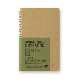 Midori Travelers Note Spiral Ring A6 Slim Blank DW Craft Camel