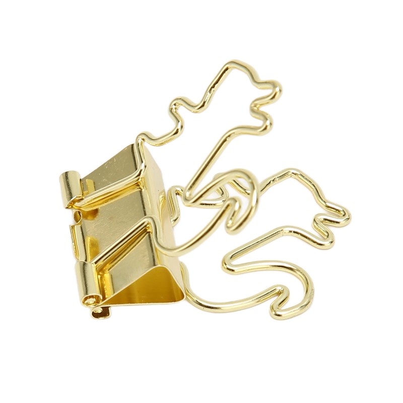 100 Pcs Binder Clips Gold Animal Shape Strong Clamping Force
