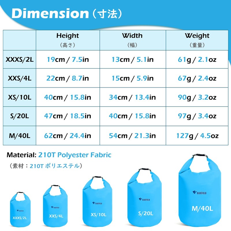 TRIWONDER Waterproof Dry Bag 20L 40L Backpack Floating Dry Backpack