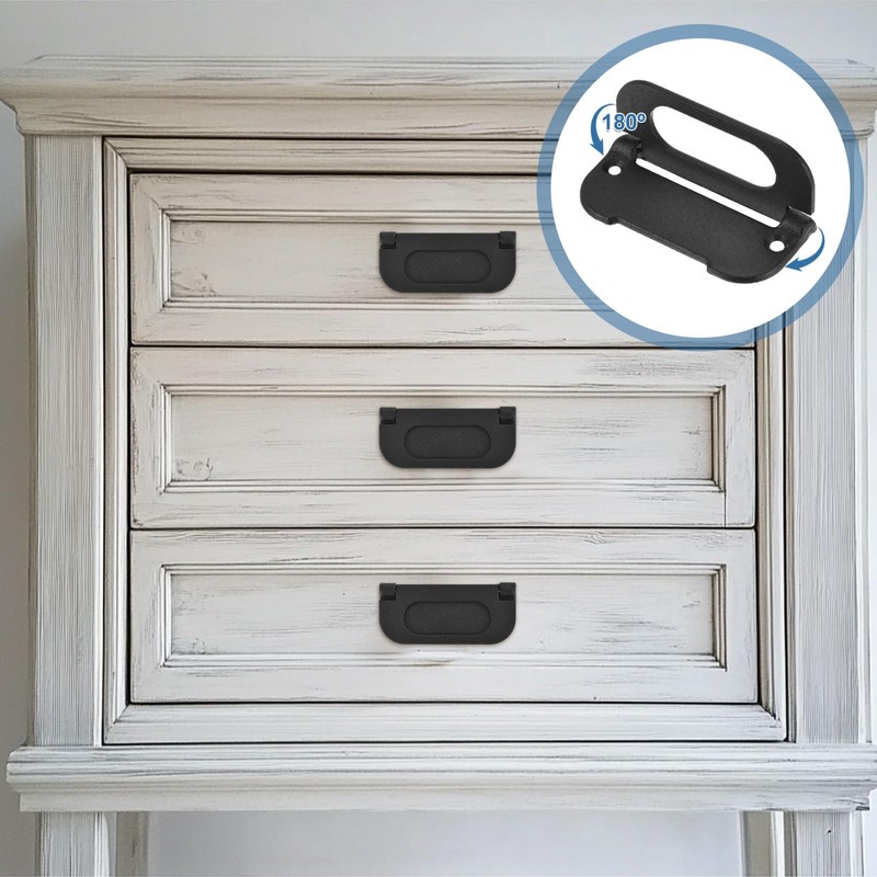 PATIKIL Recessed Pull Door Handle, 4 Pack Invisible Flush Pull