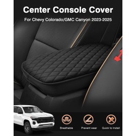 Shademax Center Console Cover for Chevy Colorado/GMC Canyon 2023-2025 2026 Accessories Armrest Cover for Colorado/Canyon Truck Arm Rest Cushion Pad PU Leather Middle Console Cover Seat Box Protector