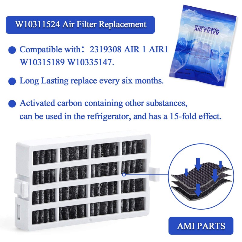 AMI PARTS W10311524 AIR1 Fresh Flow Air Filter & W10346771A