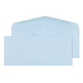 #10 Plain Envelopes Blue - Invoice Envelopes for Offices - Letter Sized Envelopes 4 1 8 x 9 1 2 Inch - Vellum Finish Sub 24/60 - Pack of 500 No 10 Envelopes