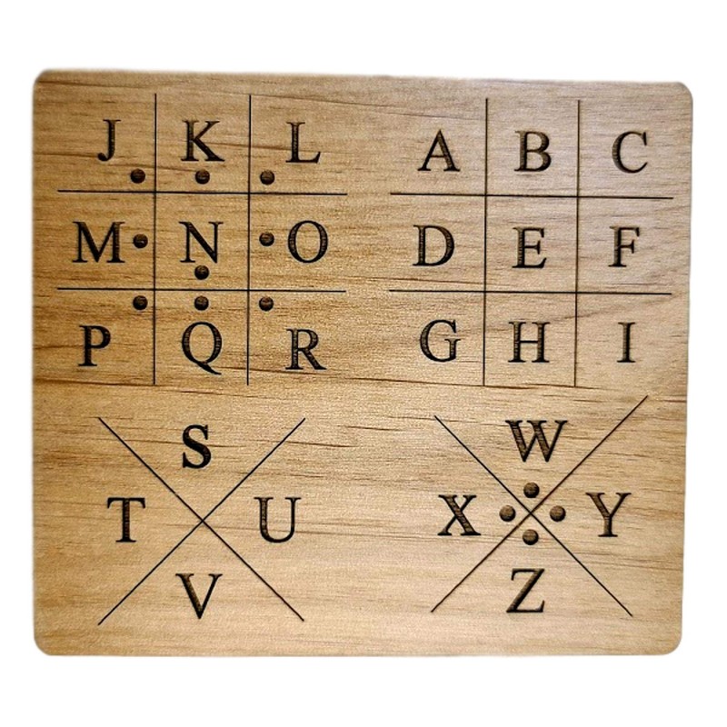 Pigpen Grid Key Panel for Escape Rooms