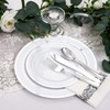 bUCLA 350PCS Silver Plastic Dinnerware Set for 50 Guests -