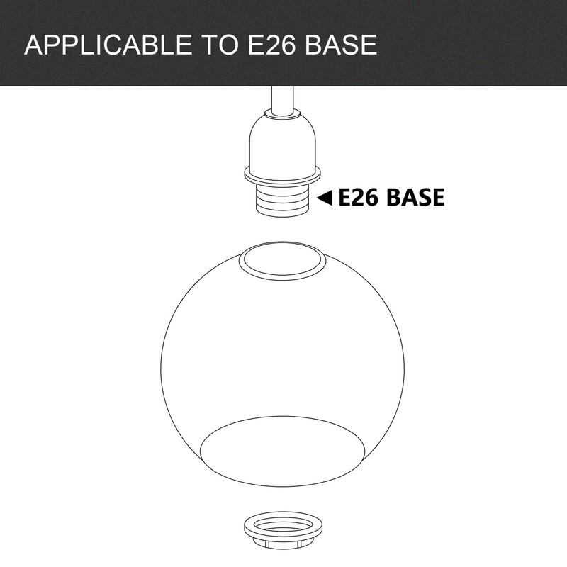 Clear Glass Shade,Replacement Globe & Cover for Lighting Fixture, 8"