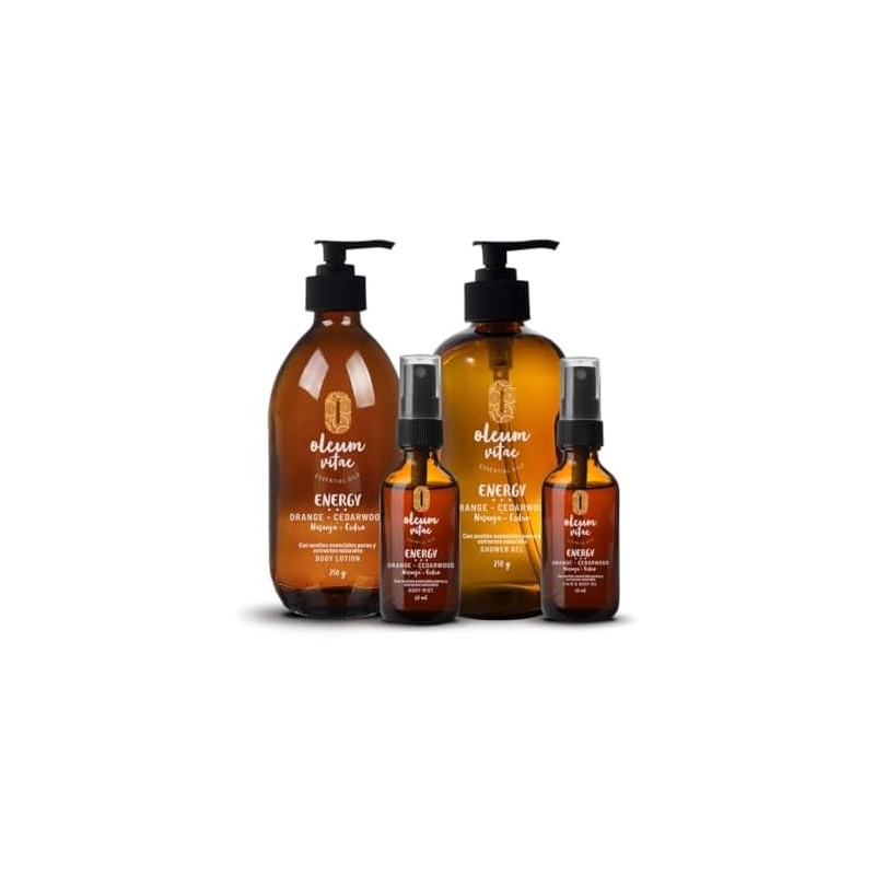 OLEUM VITAE Kit Cuidado de la Piel Naranja-Cedro. Con Aceite
