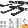 Hungsmart 4 x J Shelf Brackets with Lip (9.25"L x