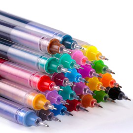 Colored pen rollerball pens fine point smooth writing gel pens 24PCS Assorted color pens for journaling supplies Sketching Note taking Coloring Drawing & Detailing Office Art Back to School Supplies