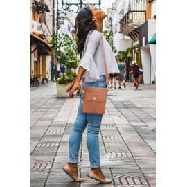 Catwalk Collection Handbags - Small Leather Cross Body Bag For Women - Adjustable Detachable Shoulder Strap - LAURA - White