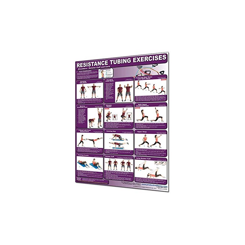 Productive Fitness Poster Series Upper Resistance Tubing Exercises Laminated