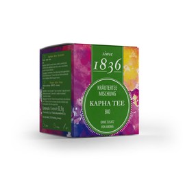 Since 1836 - Ayurvedischer Kräutertee Kapha - Ingwer, Eukalyptusblätter & Kurkuma* - 15 pyramidenförmige Beutel