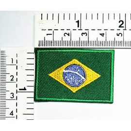 Brazil National Flag Patches Size Mini 1.1X1.6 inches. Brazil Country Flag Military Tactical Embroidered Patch Embroidery Iron On Sewing Logo Jacket Polo T- Shirt Hat Backpacks (06)