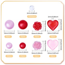 GLOBLELAND 12110 Pcs Valentine's Day Vase Filler Pink Red Vase Filler Floating Acrylic Heart Rose Valentines Day Vase Decoration for Wedding Props Decor Photography Props