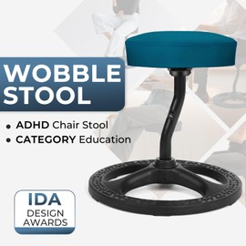 Upaloop Fitness Seat, ADHD Chair Stool for Stability, Balance, Yoga, Office, School, Wellness, Active Sitting with Non-Slip Base and Washable Seat Cover