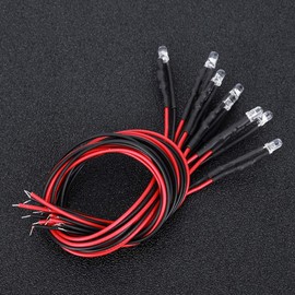 50pcs LED Diode Light, 12V 3mm Round Head Purple Light LED Light Emitting Diode Cable Kit Diode