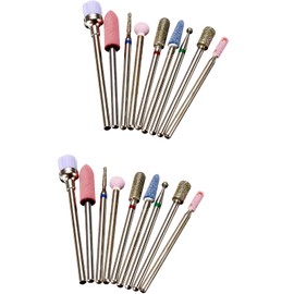 2 Set 9 PCS Nail Drill Bits Set Drill Brush Remove Gel Nail Bits Electric Nail Files Manicure Pedicure Drill Tool Professional Cuticle Polishing Bits