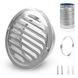 YTKavq Stainless Steel Air Vents,80MM Soffit Vents with Insect Sscreen,Flat-mouthed Vent Cover，Exhaust Air Grille for House，Kitchens and Bathrooms