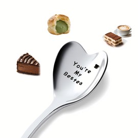 Bestie Best Friend Spoon Gifts for Women Girls Heart Shaped You're My Bestea Spoons for Best Friends Sisters Friendship BFF Birthday Graduation Gifts for Women Coffee Tea Lover Gift Long Spoon
