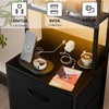 Fixwal 41 Inch Tall Nightstand with Charging Station, Led Night