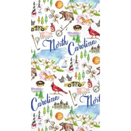 IHR Decoupage Art Craft Guest Size Napkin 8.5" x 4.5"- North Carolina State, USA - 4 Individual Napkins