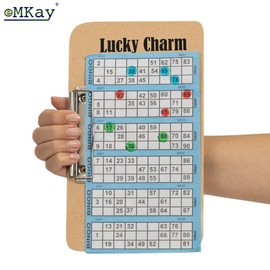 eMKay® PACK OF 1 Lucky Bingo Board with Left Side Clip – Perfect for Family Game Night & Bingo Club! | Durable 24cm x 14cm Bingo Ticket Holder | Educational, Easy to Use, Classic Game Accessory