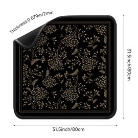 Mahjong Mat for Table - Durable Mahjong Table Cover with Unique Design, Premium Mahjong Accessories, Perfect Mahjong Gifts for Women, Game Mat for Mahjong and Board Game Enthusiasts (Noir Floral)