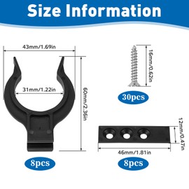 Skirting Clips, Base Mounting Clips, Pack of 10 Skirting Panel Holders, Kitchen Base Mounting Clips for 32-42 mm Kitchen Feet