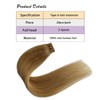 22Inch Tape in Extension Human Hair Strawberry Blonde Real Hair