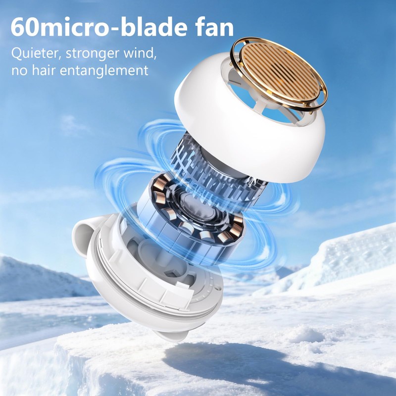 Clip‑On Bladeless Waist Fan, Hands‑Free Portable Personal Cooling Mini Fan