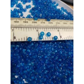 Murano Transparent Light Blue Capri Glass Seed Bead African Indian Trade Murano Vintage - 100 grams