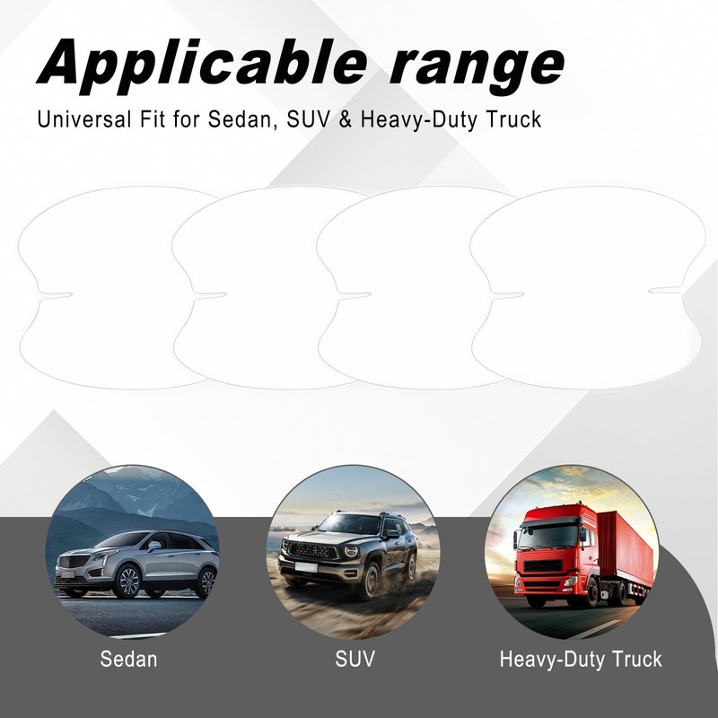 EKUWU 10 PCS Car Door Handle Scratch Protector, Transparent Film