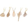 5 Pcs Sea Shell Necklaces,Gold-Edge Ocean Breeze Necklace, Natural Sea